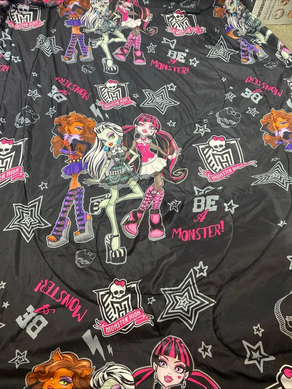 Vintage Monster High Reversible Comforter Twin Ghouls Bed Set Flat Fitted Sheet